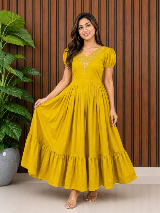 NEW LAUNCING SUMMER FROCK cotton Yellow Kids kurti wholesale suppliers in Mumbai